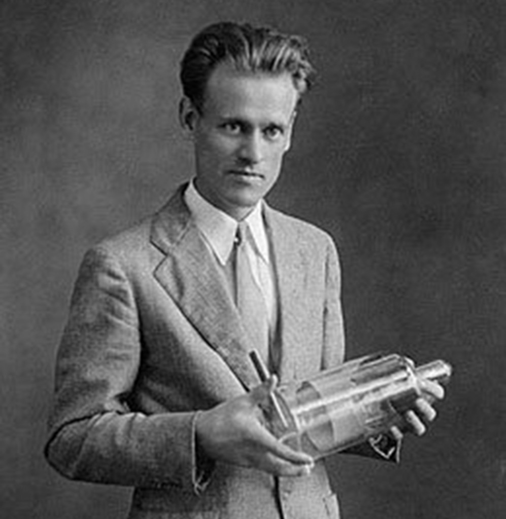 Philo Farnsworth with an early Image Dissector tube, ca 1930